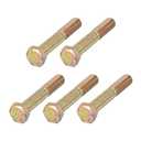 METALLIXITY Hex Bolts (3/8-24x2) 5Pcs, Grade 8 Carbon Steel Zinc Plated Partial Threaded, UNF Fine Thread Hex Head Screw Bolt - for Furniture Repair, Yellow