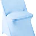 Folding Chair Covers for Party - 12pcs, Blue Mist Universal Spandex Fitted Chair Covers for Wedding, Banquet, Conference