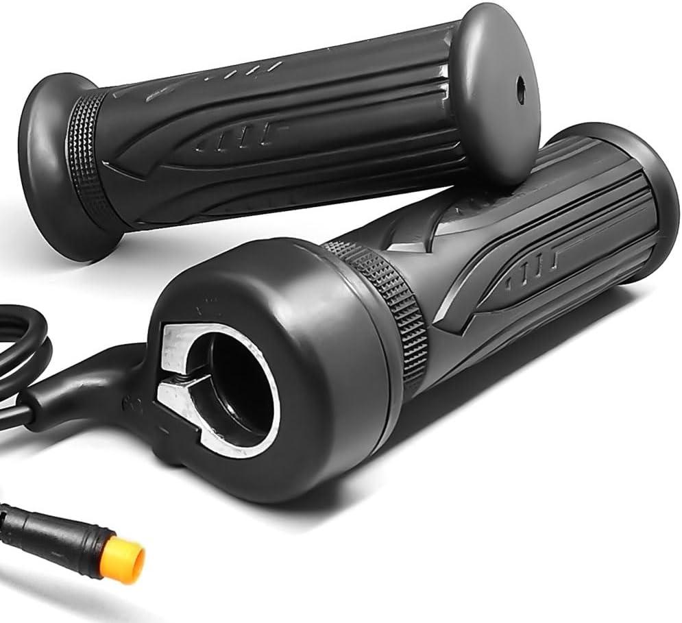 Electric Bike Full Twist Throttle Right Handle Throttle 24V 36V 48V 60V 72V with 3 pin Waterproof/SM Connector for EBike or Folding Electric Scooter (20X-Full-WP)