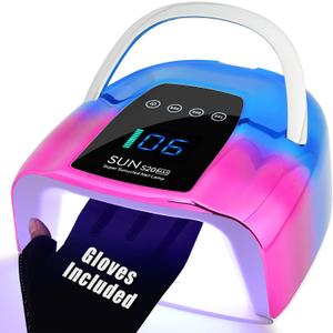 UV LED Nail Lamp Cordless,128W Portable Rechargeable UV Light for Gel Nails, Professional Gel Light Dryer with 3Timers Auto Sensor Nail Machine Curing Lamp for Salon & Home (Purple)