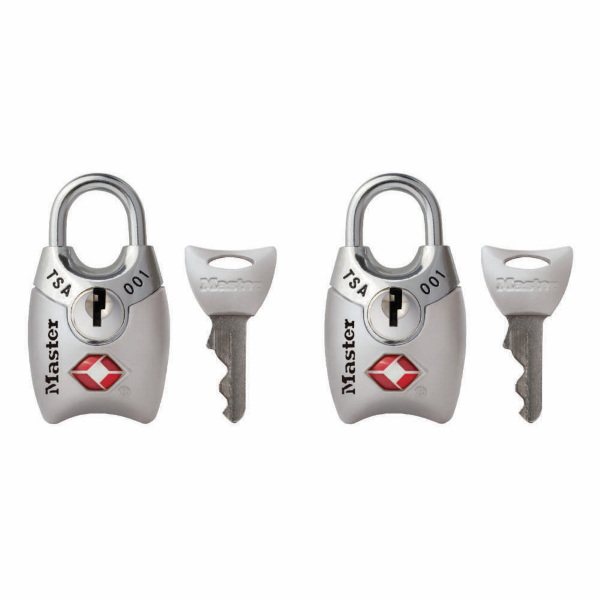 Master Lock 4689T TSA Approved Keyed Lock, 2 Pack, Colors May Vary