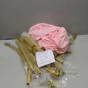 Metal Arch Stand and Cover Set,1 Pink Spandex Fitted Backdrop with 1 Gold Wedding Arched Stand Frame for Parties Birthday Baby Shower Bridal Banquet Decoration (7.2FT)