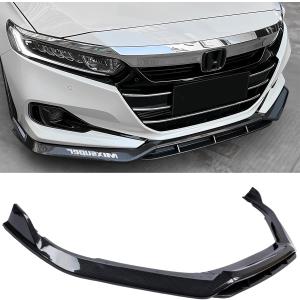 Front Lip Compatible with 2021-2022 Honda Accord 10.5th Gen, JDM Bumper Air Dam Lower Chin Spoiler Splitter Protection Body Kit (Glossy Black)