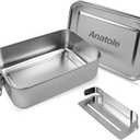 Anatole 304 Stainless Steel Bento Box 47oz 1400ml Leak-Proof Lunch Box with Removable Divider BPA Free Dishwasher Safe Food Container for Adults Office Camping Picnic Travel
