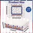 100Pcs 4th of July Party Food Boxes Patriotic Poppy Flower Party Supplies Red Blue Independence Day Paper Tray Boats Patriotic Floral Paper Food Trays for Veterans Memorial Day Birthday Parties Favors