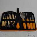 D-FantiX Halloween Pumpkin Carving Kit, 13 Pieces Professional Stainless Steel Pumpkin Carving Tools Kit with Stencils and Carrying Case - Carve Sculpt Jack-O-Lanterns Halloween Decorations DIY