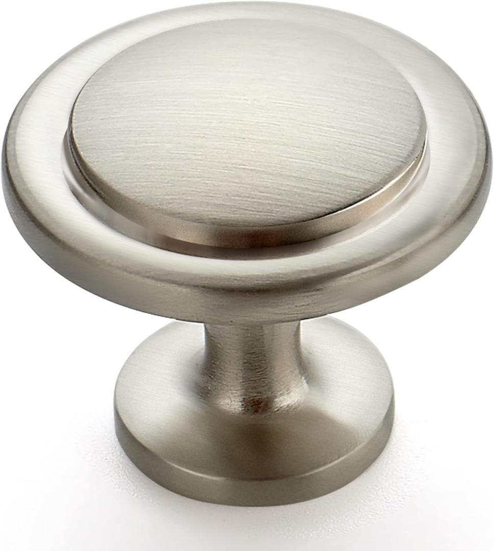 Ravinte 10 Pack 1-1/4 Inch Kitchen Cabinet Knobs Brushed Nickel Zinc Pulls Door Handles for Dresser Drawers