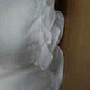 Leinuosen 39 in Ruffle Headboard Pillow for Dorm Twin XL College Bed Reading Bolster Dorm Velvet Triangular Bed Backrest Pillow Cushion for College Reading Support(White)