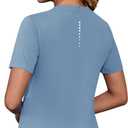 Kistore Workout Tops for Women Breathable V Neck Yoga T Shirts Trending Beach Casual Loose Fit Tee Running (Gray, M)
