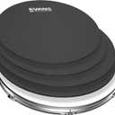 Evans Soundoff Drum Mute Pads - Full Box Drum Pad Set - Drum Mutes Pack - 4 Tom/Snares - Great for Silencing Drum Kits to Practice - Standard Box Set - 4-Pack
