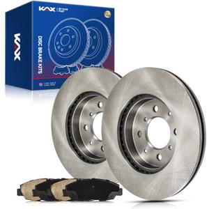 KAX Front Brake Kit, Carbon Fiber Ceramic Brake Pads and Rotors | Fits Hyundai Elantra 2011-2016, Elantra Coupe 2013 2014, Elantra GT 2013-2016, Veloster 2012-2016, Kia 2014-2016