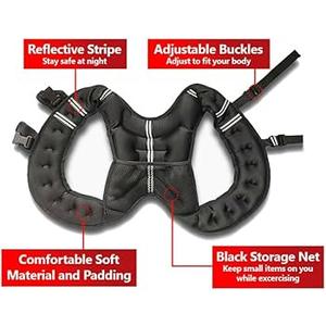 Weighted Vest, 3kg 5kg 8kg 10kg Weight Workout Vest with Reflective Stripe for Women, Men, Strength Training, Running, Fitness, Walking, Weight Loss, Training 10LBS