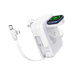 2in1 iWatch Charger, 36W Retractable Charger for iPhone iWatch,Travel Wall Charging Block Compatible with iPhone 16/15/14/13/12/11 iWatch- Solid White