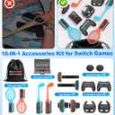 Switch 2 Sports Accessories Bundle – 16 in 1 Family Party Kit for Nintendo Switch 2 Only, with Golf Clubs, Tennis Rackets, Steering Wheels, Wrist & Leg Straps, Grips, Card Case & Storage Bag