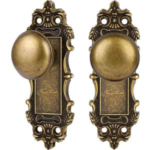 Bronze Dummy Door Knobs Interior 2 Pack Door Knob Antique Door Handle Vintage Door Pulls for Pantry Door Hallway