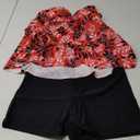 Jollkichay Tankini Swimsuits for Women Tummy Control Swimsuit Modest Tankini Top with Boyshort Bathing Suits Swimwear XXL