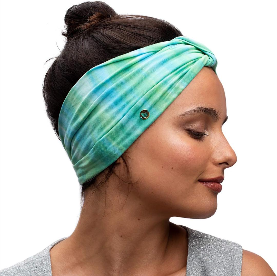 BLOM Non Slip Wide Headbands for Women - Multi Style Headbands for Yoga, Workout, Fashion, Travel, or Running - Gym Wrap - Tie Dye