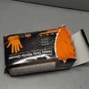 TitanFlex Heavy Duty Orange Industrial Nitrile Gloves with Raised Diamond Texture, Latex Free, L, Orange