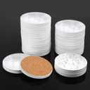 GNIEMCKIN 50pc 4" Sublimation Blank Ceramic Coasters, Glazed, Round with Cork Backing, DIY Crafts, Circular, White