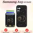 Shorogyt for Galaxy A15 5G Cute Kawaii Leather Phone Case - Compatible with Magsafe Wallet Magnetic Credit Card Holder Fashion Sun Moon Design Phone Cover for Women Girls, Fits 7 Cards
