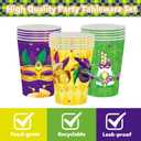Mardi Gras Party Supplies 120pcs Disposable Mardi Gras Mask Paper Plates and Napkins for Mardi Gras Masquerade Party Decorations Cups for Mardi Gras Carnival Party Supplies, Serve 30