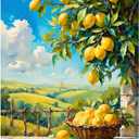 Still Life Paint by Numbers Kit for Adults - DIY Lemon Tree and Basket Painting on Canvas, Acrylic Paint Set, Suitable for Beginners, Farmhouse Art for Home Decoration or Gifts(16X20IN Framed)