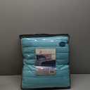 Superior 100% Cotton, Soft, Twin, Brandon Striped Quilt Set, Light Blue