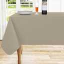 Homing Rectangle Vinyl Tablecloth, Waterproof Spillproof Plastic Flannel Backed Table Cloth, Wipe Clean Table Cover for Dining, Buffet Parties and Camping (Taupe, 52" x 70")