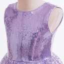 Flower Girls Sequin Dress Bridesmaid Sparkle Formal Wedding Party Birthday Kids Pageant Princess Prom Ball Gown (Purple, 10-11 Years)