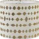 Aspen Creative 31104 Transitional Drum (Cylinder) Shaped Spider Construction Lamp Shade in Beige with Gold Print, 12" Wide (12" x 12" x 10")