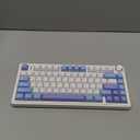 AULA F75 75% Wireless Mechanical Keyboard, Hot Swappable Creamy Keyboard, Pre-lubed Star Vector Switches RGB Backlit Gaming Keyboards, 2.4GHz/Type-C/BT5.0(White&Blue&Purple)