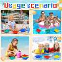 Woanger 60 Pcs Little Boat Bath Toys Stackable Floating Plastic Toys for Baby and Toddler Summer Pool and Bathtub Party, Vibrant, 4 Colors (Colorful)