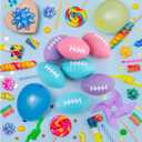 Blulu 30 Pack Mini Footballs Bulk 2.17" Party Favor Foam Balls Small Stress Sports Ball Pink Blue Purple Mini Football for Cartoon Birthday Homecoming Game School Reward Party Gift Goodie Bags (Purple)