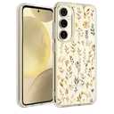 Unov Case for Galaxy S25 Galaxy S24 Case Clear with Design Soft TPU Shock Absorption Slim Embossed Floral Pattern Protective Back Cover 6.2 inch (Golden Garden)