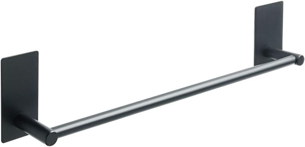 Alise Towel Racks for Bathroom, 16 Inch SUS 304 Stainless Steel Adhesive Towel Bar No Drill, Strong Adhesion Matte Black Towel Rack, Rustproof Bath Towel Holder