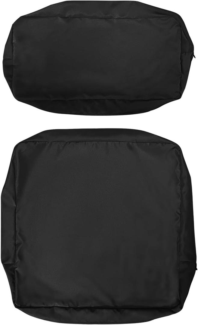All Smiles Outdoor Patio Chair Cushion Covers, Waterproof & Fade Resistant Deep Seat Slipcovers 28"x28"x6" Seat & 28"x13.5"x6" Back, Replacement Cushion Covers for Garden Yard Deck, Black