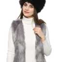 Dikoaina Faux Fur Cossack Russian Style Hat for Ladies Winter Hats for Women (Black, M)
