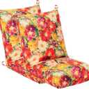 Set of 2 Outdoor Dining Chair Cushions, Patio Seating Cushions, 38x18x4.5 inch, for Garden Patio Furniture (A riot of Colours)