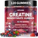 Creatine Monohydrate Gummies 8000 mg for Men & Women, Creatine Supplement for Enhanced Muscle Growth, Energy Boost - with L-Taurine, Sugar Free, Vegan, Raspberry BlackBerry Blueberry Flavor-120 Count
