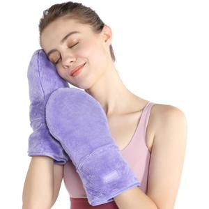 SuzziPad Heated Gloves for Fatigue Soothing, Microwavable Glove for Women to Reduce Discomfort, Washable Hands Warmers, Hand Heating Pad Item for Elderly, Microwave Moist Pads for Heat Compress (Purple)