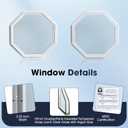 23.5"x23.5" Vinyl Octagon Window,Low-E Glass with Argon Gas,Double-Pane Insulated Tempered Clear Glass Octagon Fixed Window and Picture Window (No Grids)
