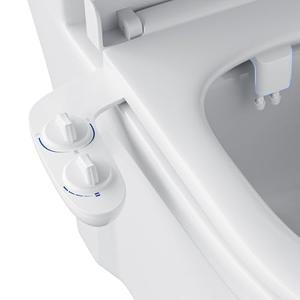 Homfan Toilet Bidet Attachment, Non-Electric Dual Nozzle (Feminine/Bidet Wash), Self-Cleaning Fresh Cold Water Sprayer Bidets for Toilets with Adjustable Water Pressure (Dual Knob, White)