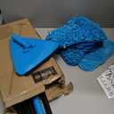 NEWE Wall Mop Cleaner with 80 inches Long Handle, 180 Folding Ceiling Cleaning Tool with Squeegee for Washing Painted Walls, Triangle Baseboard Scrubber with 4 Chenille Duster and 2 Microfiber Pads (Blue)