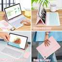 LAMA 7 Colors Backlit Keyboard Case with Mouse for Samsung S6 Lite 10.4 Inch 2020/2022/2024, Detachable Cover for Galaxy S6 Lite 10.4", Rechargeable Keyboard+Thin Case+Wireless Mouse, Pink
