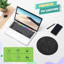 Mouse Pad，Round Mouse Pad，PU Mouse Pad，Leather Mouse Pad with Stitched Edge Micro-Fiber Base with Non-Slip Waterproof，Mouse Pad for Computers，Laptop，9 x 9 Inch (Black)