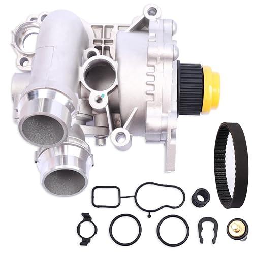 Aluminum Water Pump Kit Compatible with Audi A3 A4 A5 A6 Q3 Q5 TT A4 Allroad & VW Passat Jetta Golf CC T-iguan GTI Eos Beetle 2.0T TSI Engine，OE 1312460 06H121026DR 06H121026AF 06J121026R Set of 9
