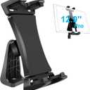 IPad Tripod Mount Adapter 360 Degree Rotatable Universal Tablet Clamp Holder for iPad Pro 12.9 11 10.5, iPad Air Mini, Surface Tab, Galaxy Tab and 3.5 to 13.5in Phone Tablet, for Tripod, Monopod