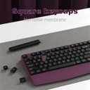 Wireless Keyboard and Mouse Combo, Ergonomic Keyboard with Wrist Rest, 2.4Ghz Wireless Connection, Compatible with PC/Laptop/Windows/Mac for Home and Office Use (Black Burgundy)