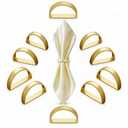 100 Pcs Stainless Steel Napkin Rings Metal Napkin Ring Holders Spring Modern Serviette Buckles Metallic Adornment for Summer Table Kitchen Dinner Party Wedding(Matte Gold Semicircle)