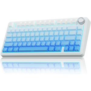 AULA F75 Pro Wireless Mechanical Keyboard,75% Hot Swappable Custom Keyboard, RGB Backlit, Pre-lubed Linear Switches, Side Printed PBT Keycaps Mechanical Gaming Keyboards, Gradient Blue
